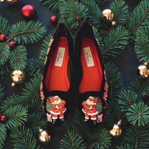 Worthington Vintage Christmas Velour Flats